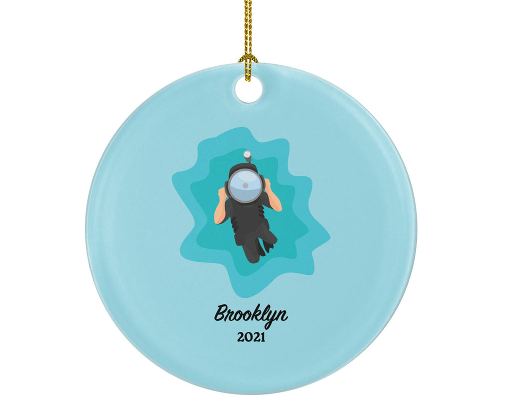 Underwater Photographer Christmas Ornament Personalized, Photography Lover Marine Life Scuba Diving Camera Custom Gift