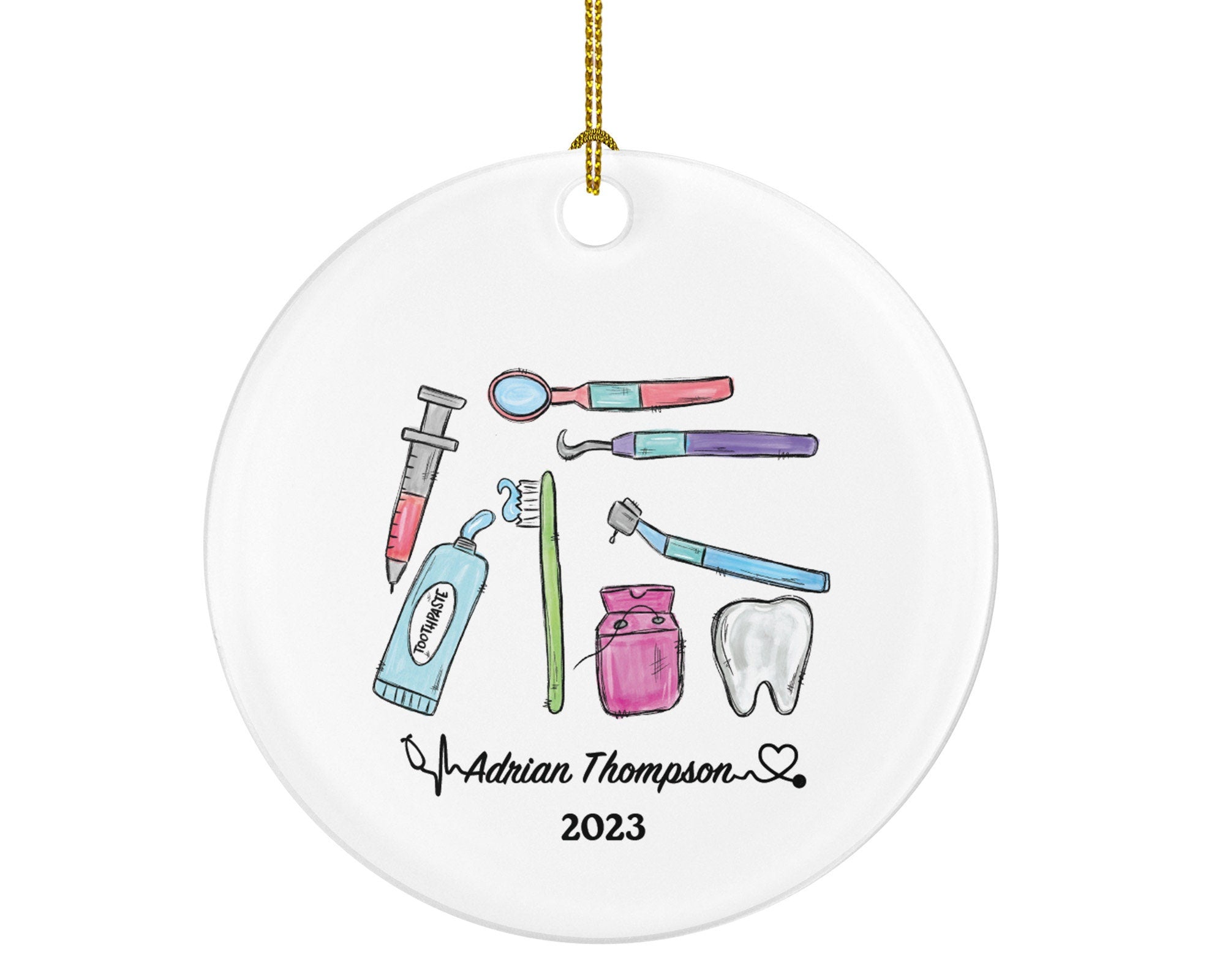 Dentist Christmas Ornament Personalized - Dental Gift Graduation Custom Occupational Orthodontist Occupation Dental Gift