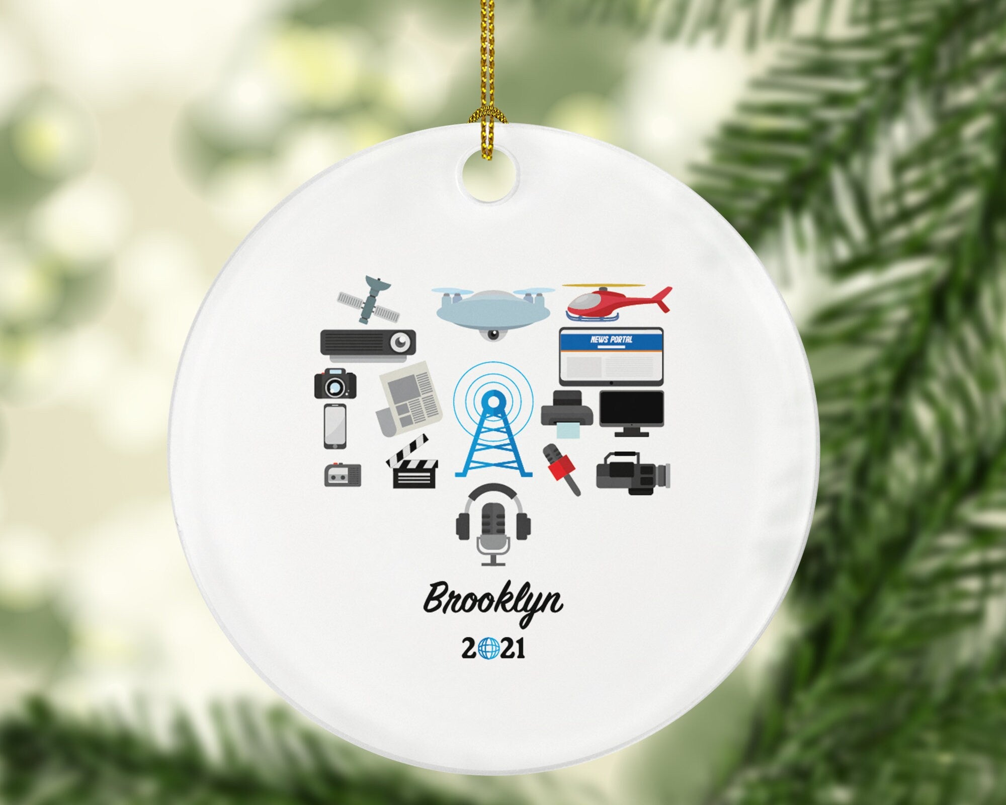 Journalist Christmas OrnamentPersonalized , Journalism Gift, Journalist Reporter Gift