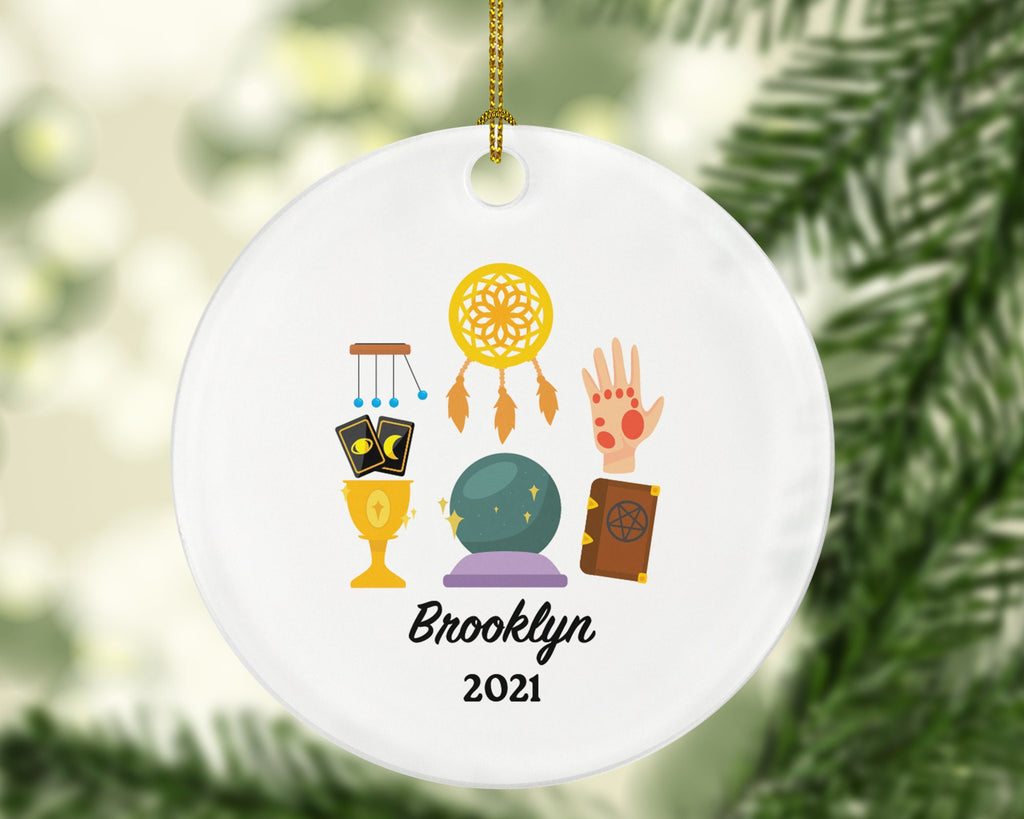 Fortune Teller Medium Christmas Ornament Personalized - Gift for a Medium Astrology Future Estimate Hand Reader Custom Name