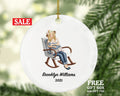 Baby and Female Girl - Babysitter Big Sister or New Mom Christmas Tree Ornament Personalized, Best Nanny Gift, #1 Babysitter Custom Holiday