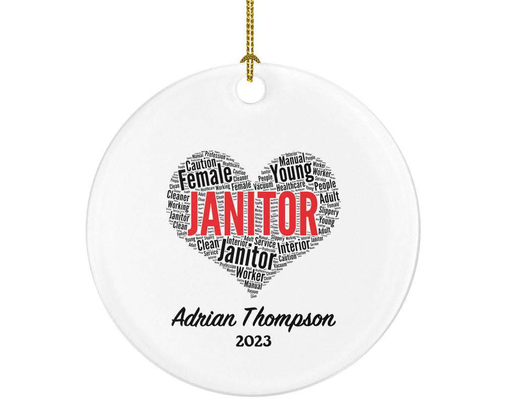 Janitor Personalized Christmas Ornament - Coworker Custom Gift