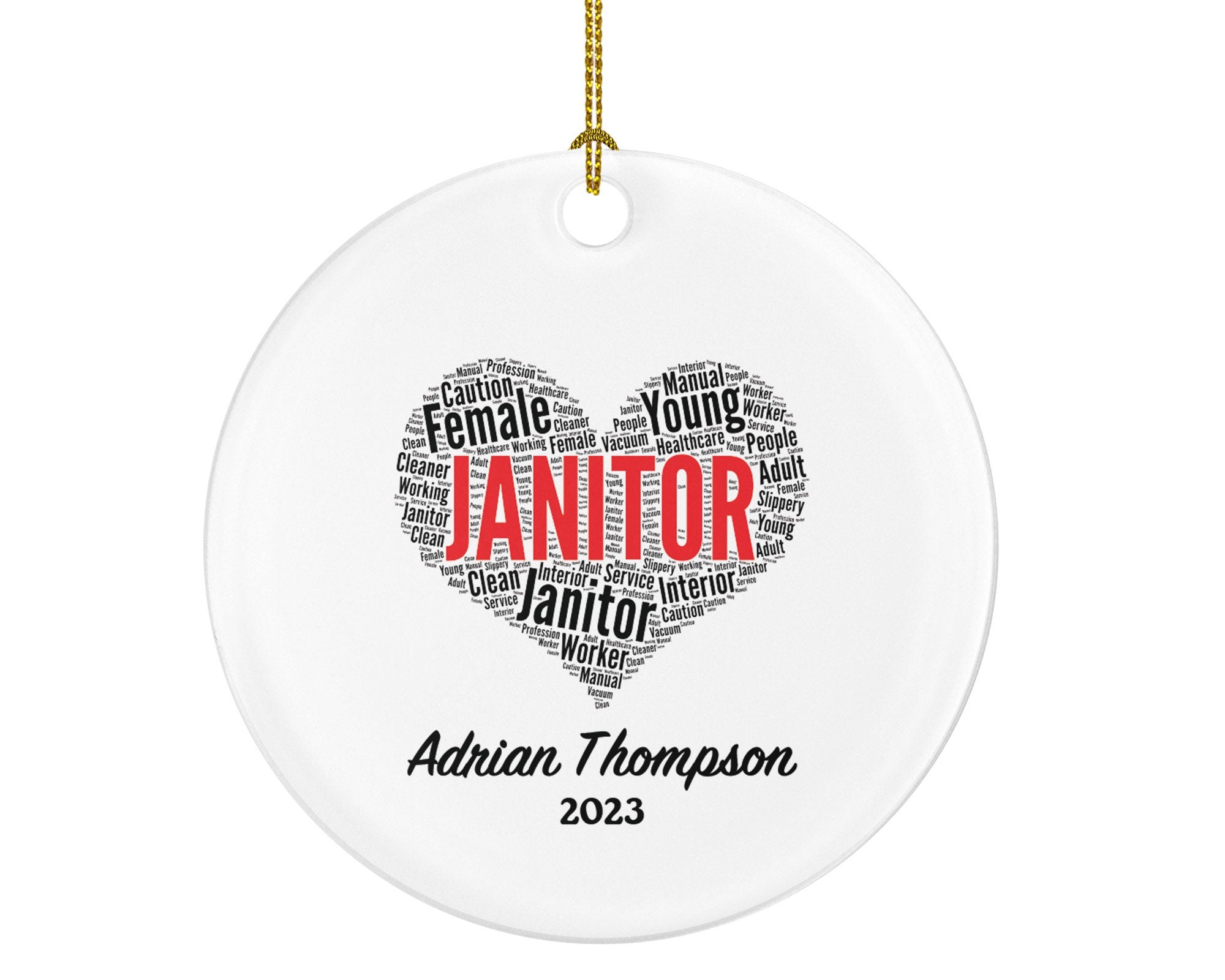 Janitor Personalized Christmas Ornament - Coworker Custom Gift