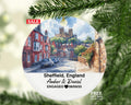 Sheffield England Round Ceramic Christmas Ornament – Personalized United Kingdom Keepsake, Custom Couple Gift for Wedding or Honeymoon