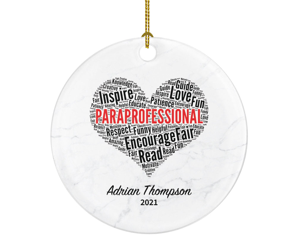 Paraprofessional Christmas Ornament Personalized - Para Gift Graduation Career Ornament Paraprofessional Worker Gift for Christmas