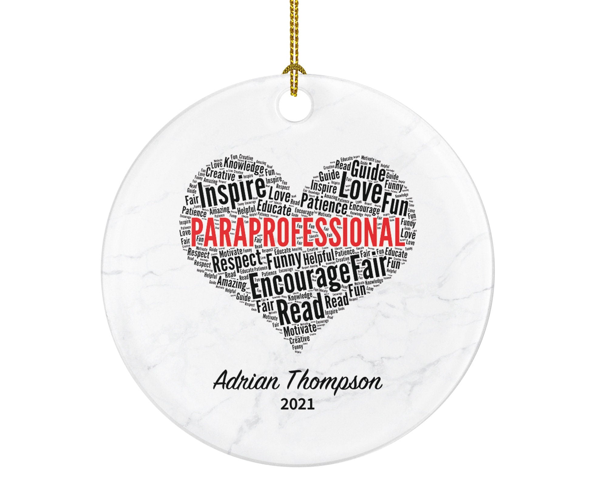 Paraprofessional Christmas Ornament Personalized - Para Gift Graduation Career Ornament Paraprofessional Worker Gift for Christmas