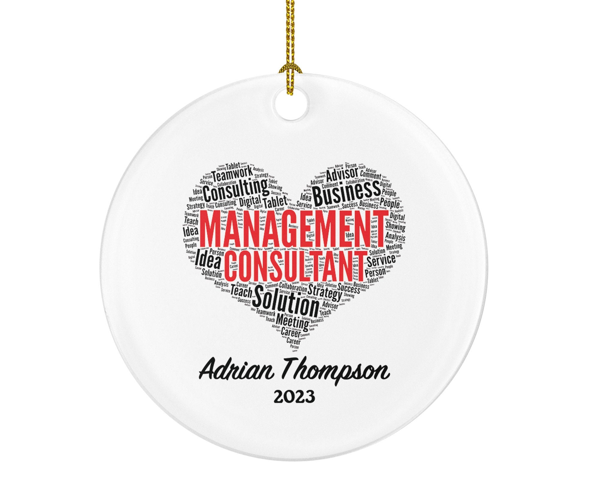 Management Consultant Christmas Ornament Personalized - Business Consultation Startup Entrepreneur Finance Specialist Consulting Gift