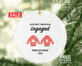 First Christmas Engaged Ornament - Personalized Engagement Announcement - Couple Sweater Gift - Our First Holiday Custom Date and Name
