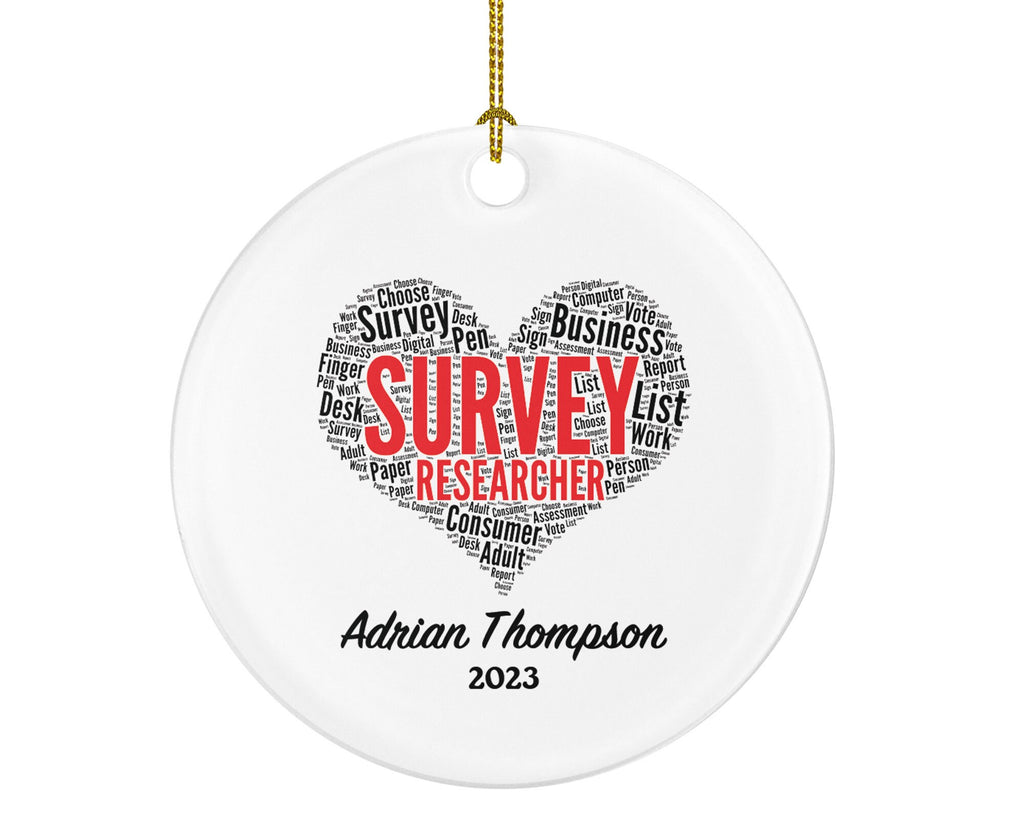 Survey Researcher Christmas Ornament Personalized
