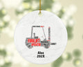 Personalized Forklift Operator Christmas Ornament – Custom Warehouse Gift – Logistics and Cargo Ornament – Heavy Equipment Keepsake
