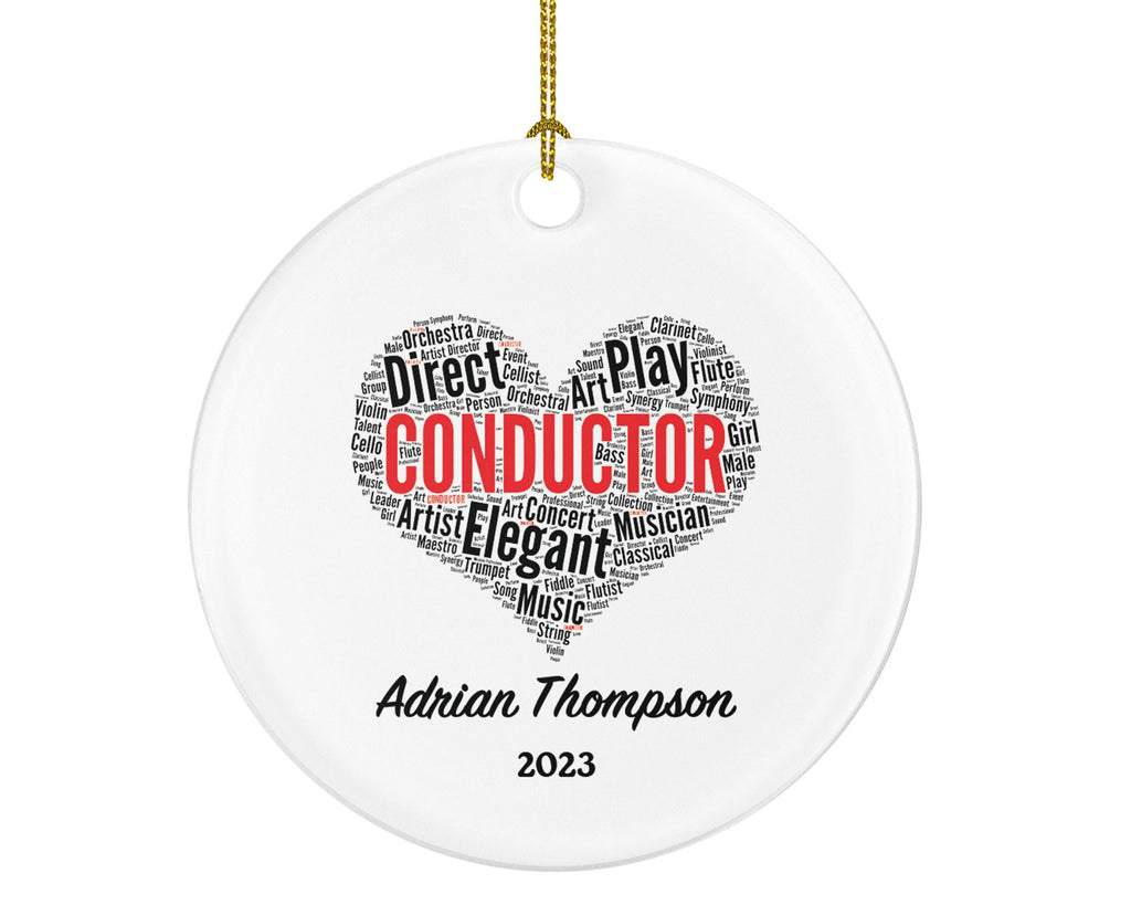 Conductor Christmas Ornament Personalized - Musician Musical Gift for Conductor - Custom Name Year