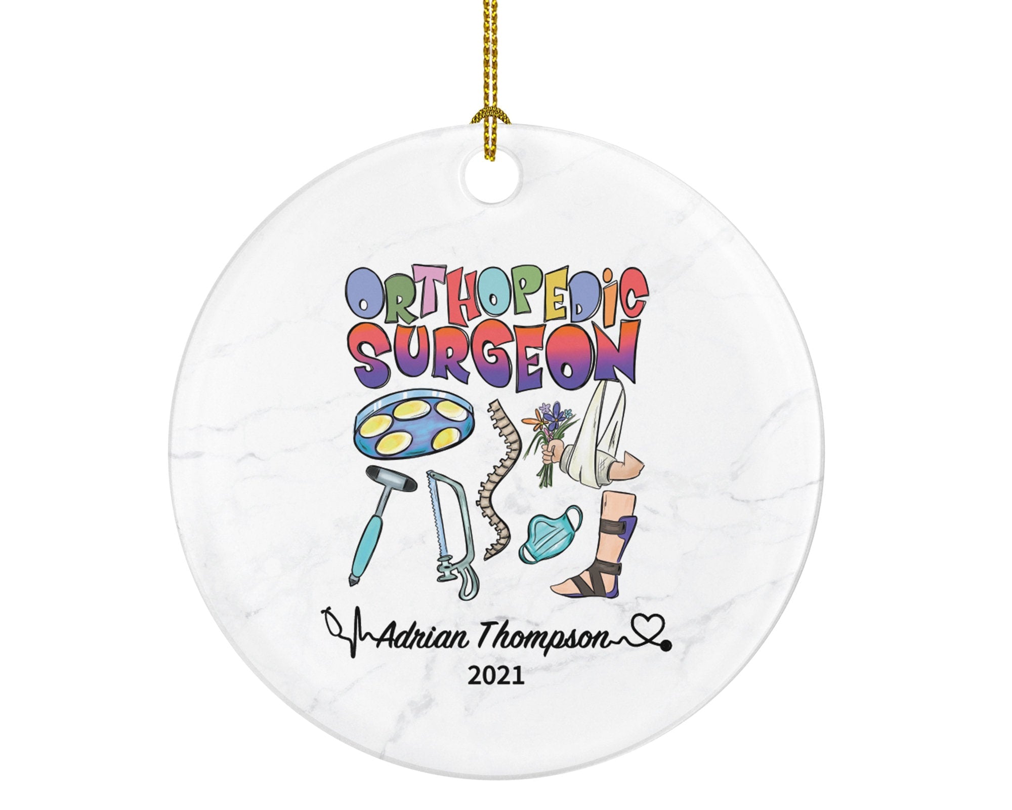 Orthopedic Surgeon Doctor Christmas Ornament Personalized - Orthopedic Surgery - Medical Dr Gift for MD - Custom Name Year