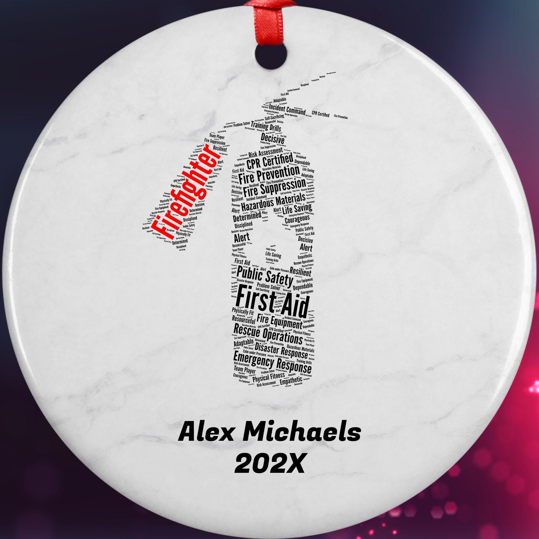 Firefighter Personalized Christmas Ornament