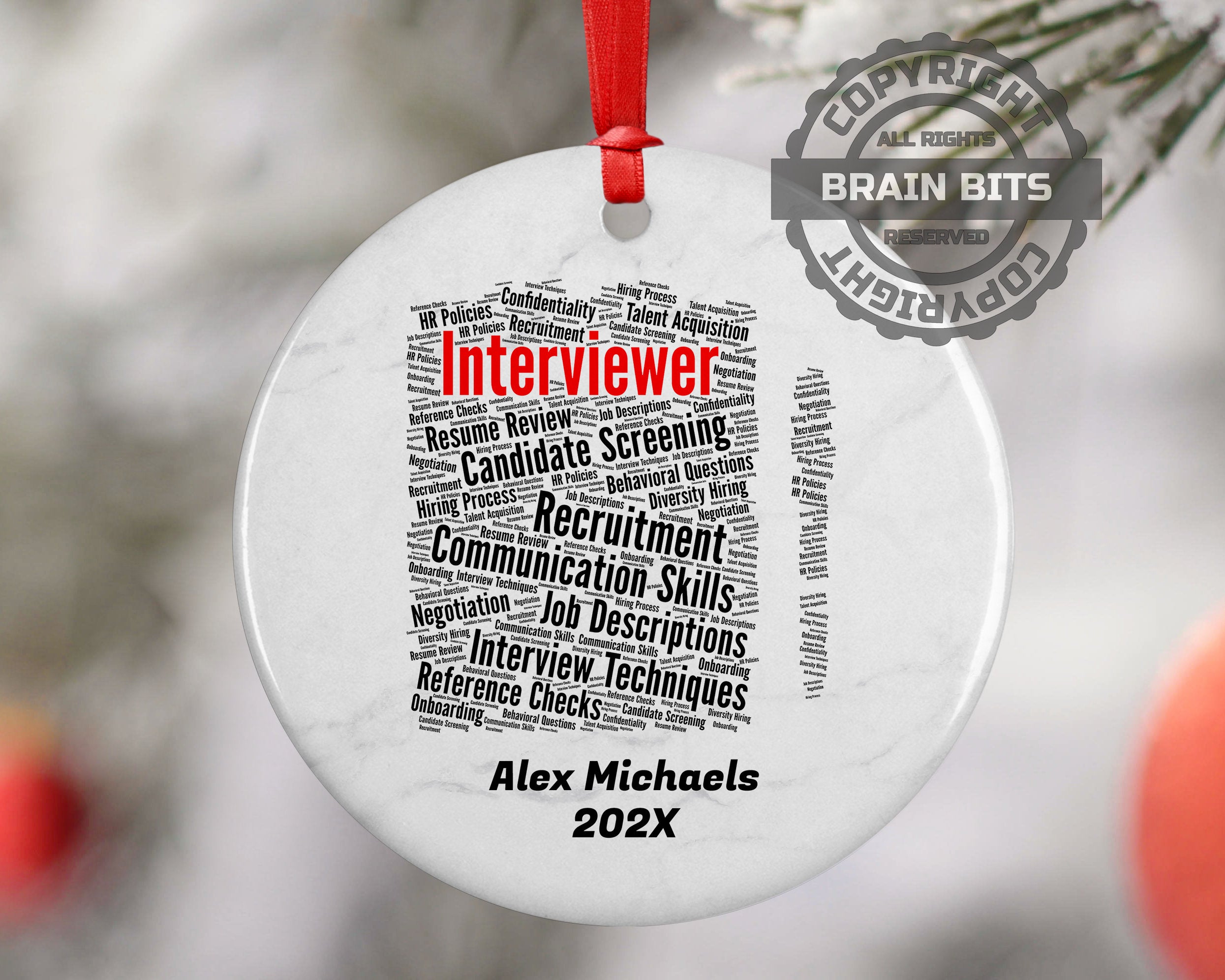 Interviewer Personalized Christmas Ornament