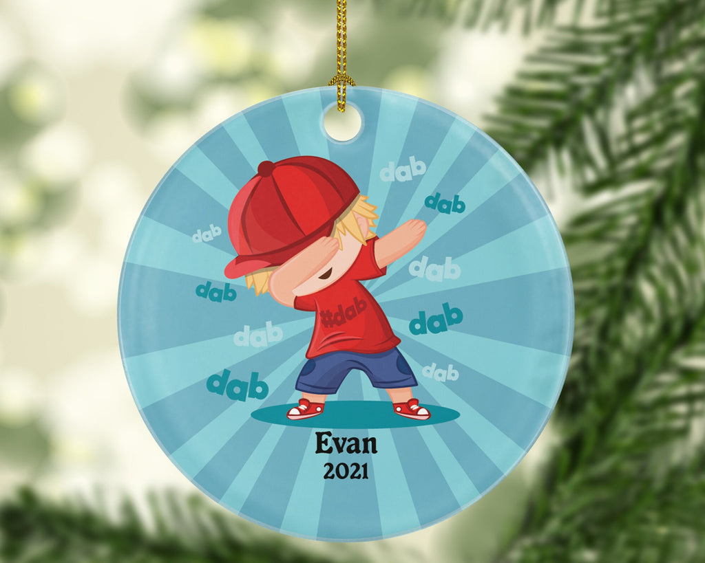 Dabbing Boy Personalized Christmas Ornament / Dabbing Boy Personalized Christmas Ornament / Dance Boy / Dabbing Ornament / Dab Ornament