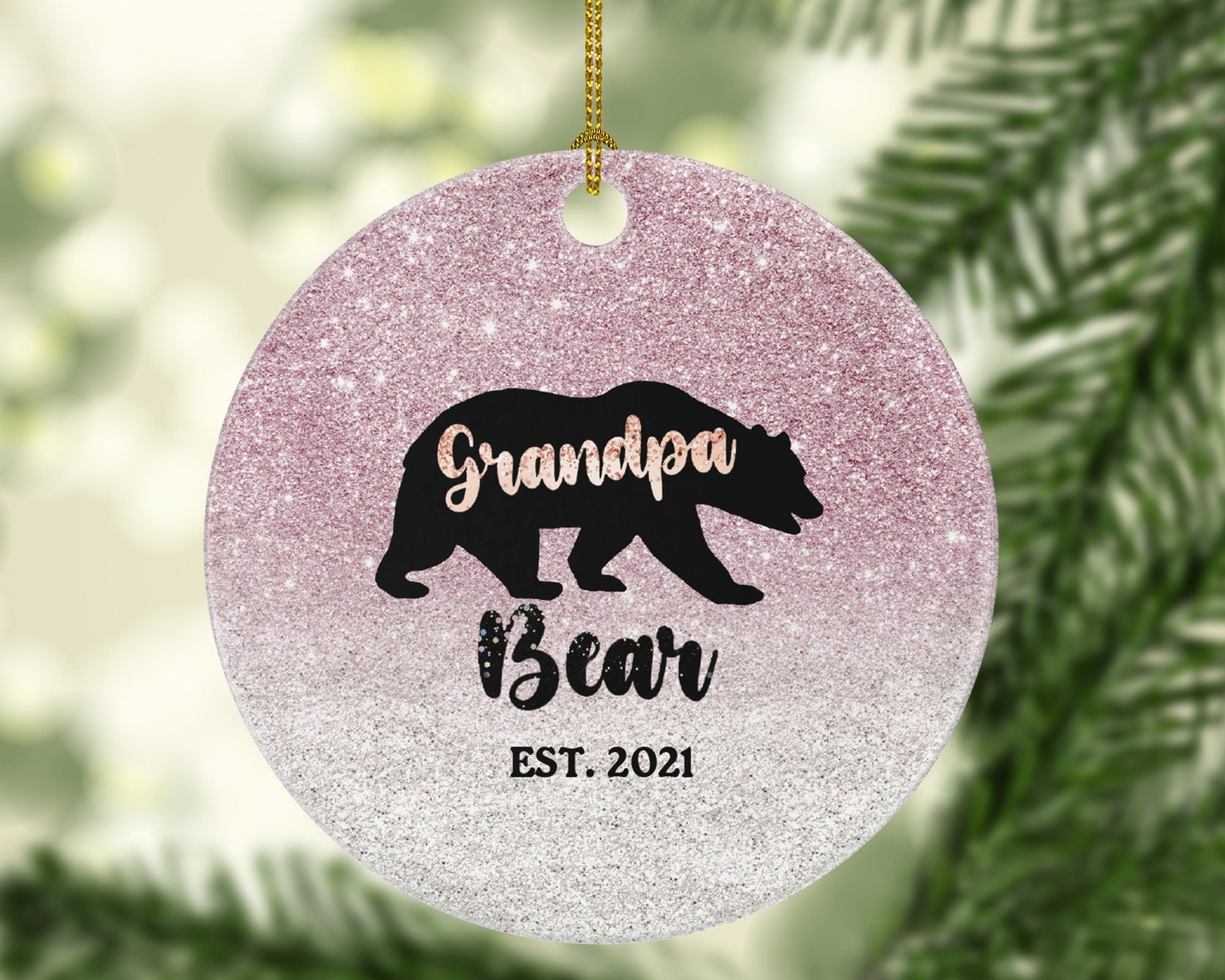 Grandpa Bear Ornament, Grandpa Bear Gift, Grandparent Pregnancy Announcement, Father's Day Gift