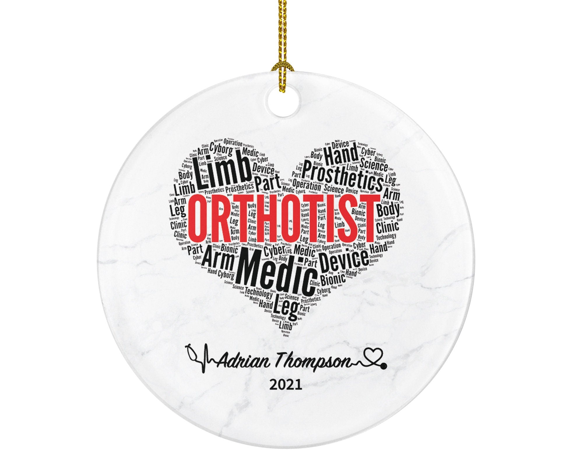 Orthotist Christmas Ornament Personalized - Orthotics Medical Health Worker Gift
