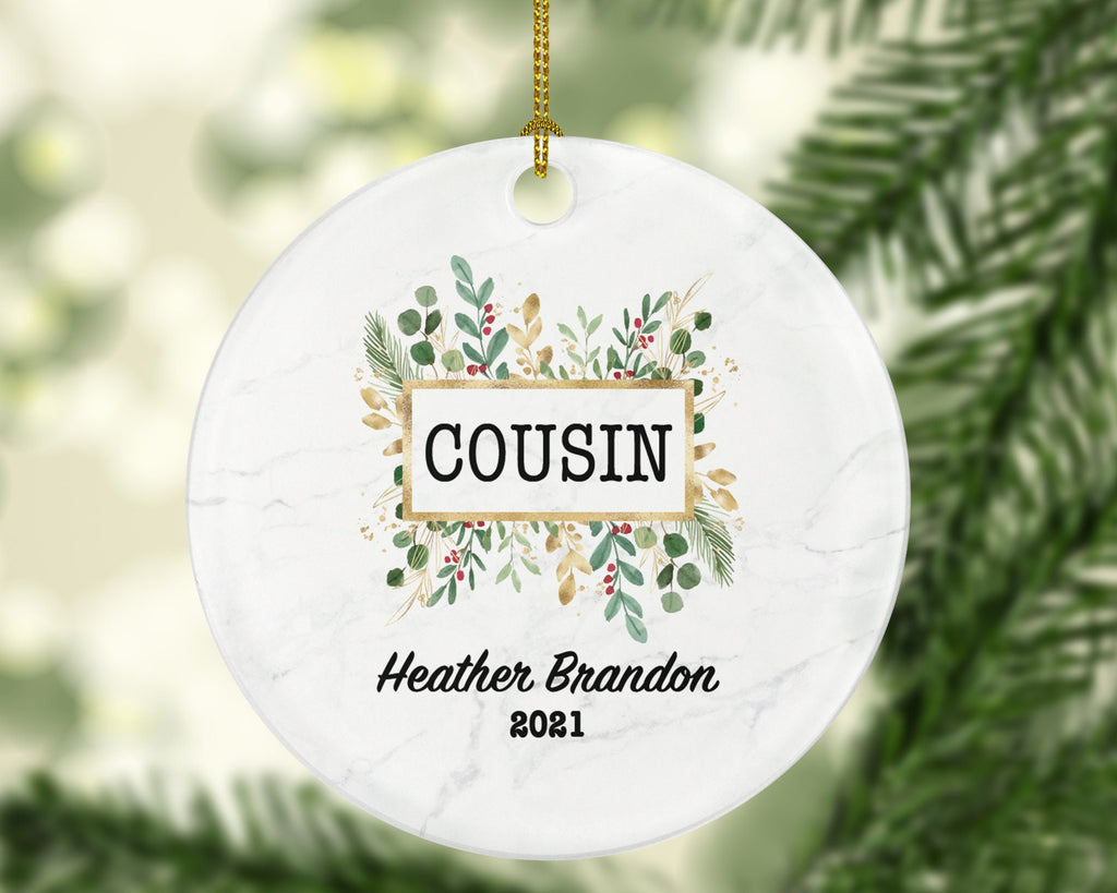 Best Cousin Ever Personalized Ornament, Cousin Ornament,  Cousin Gift, Gift for Cousin, Cousin Christmas Gift, Personalized Ornament