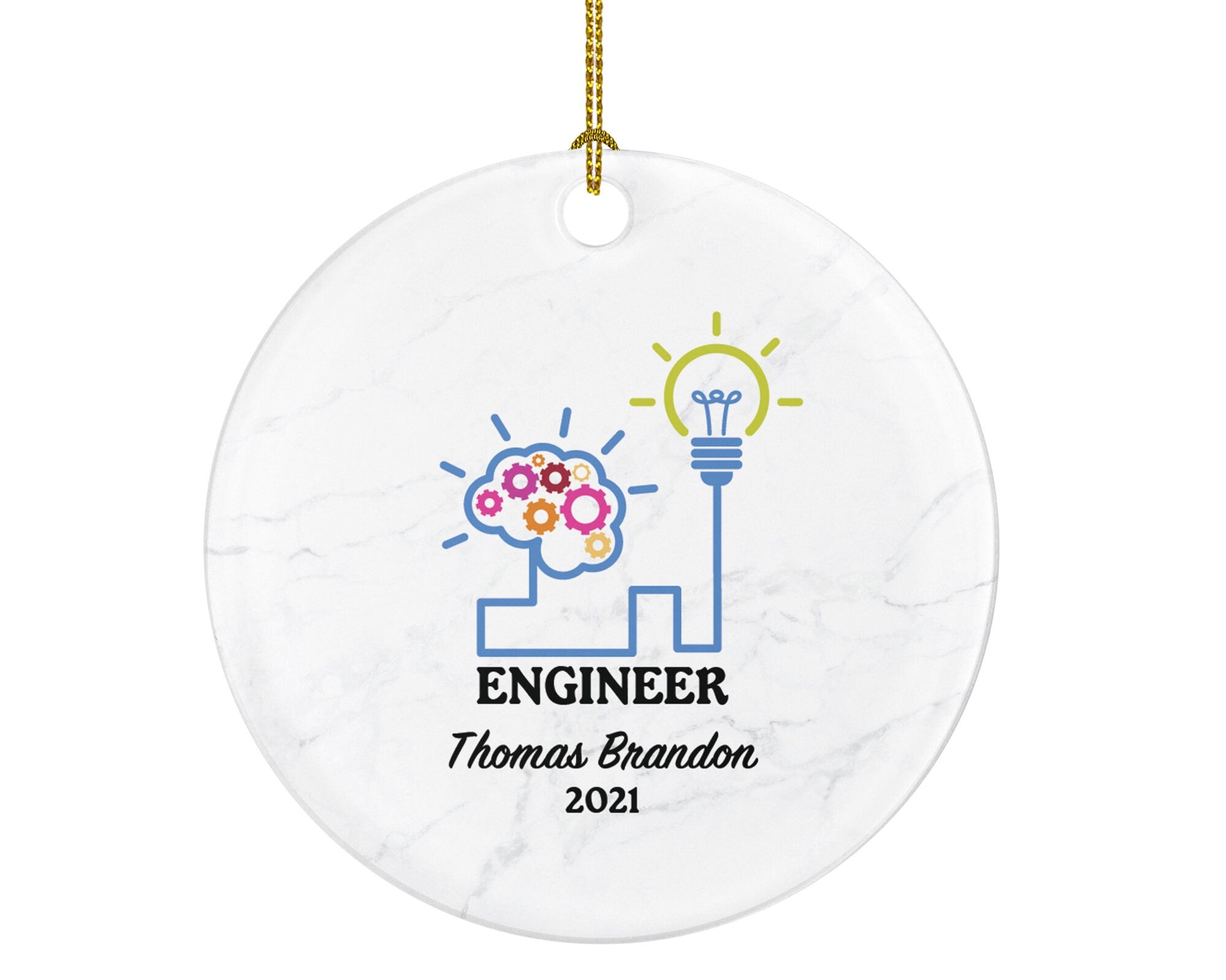 Engineer Christmas Ornament Personalized, Engineer Custom Name Year Gift