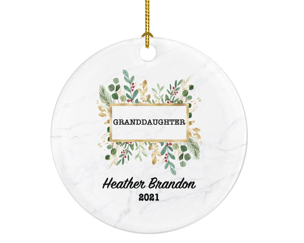 Granddaughter Personalized Christmas Ornament - Custom Grandchild Best Granddaughter Ever Gift