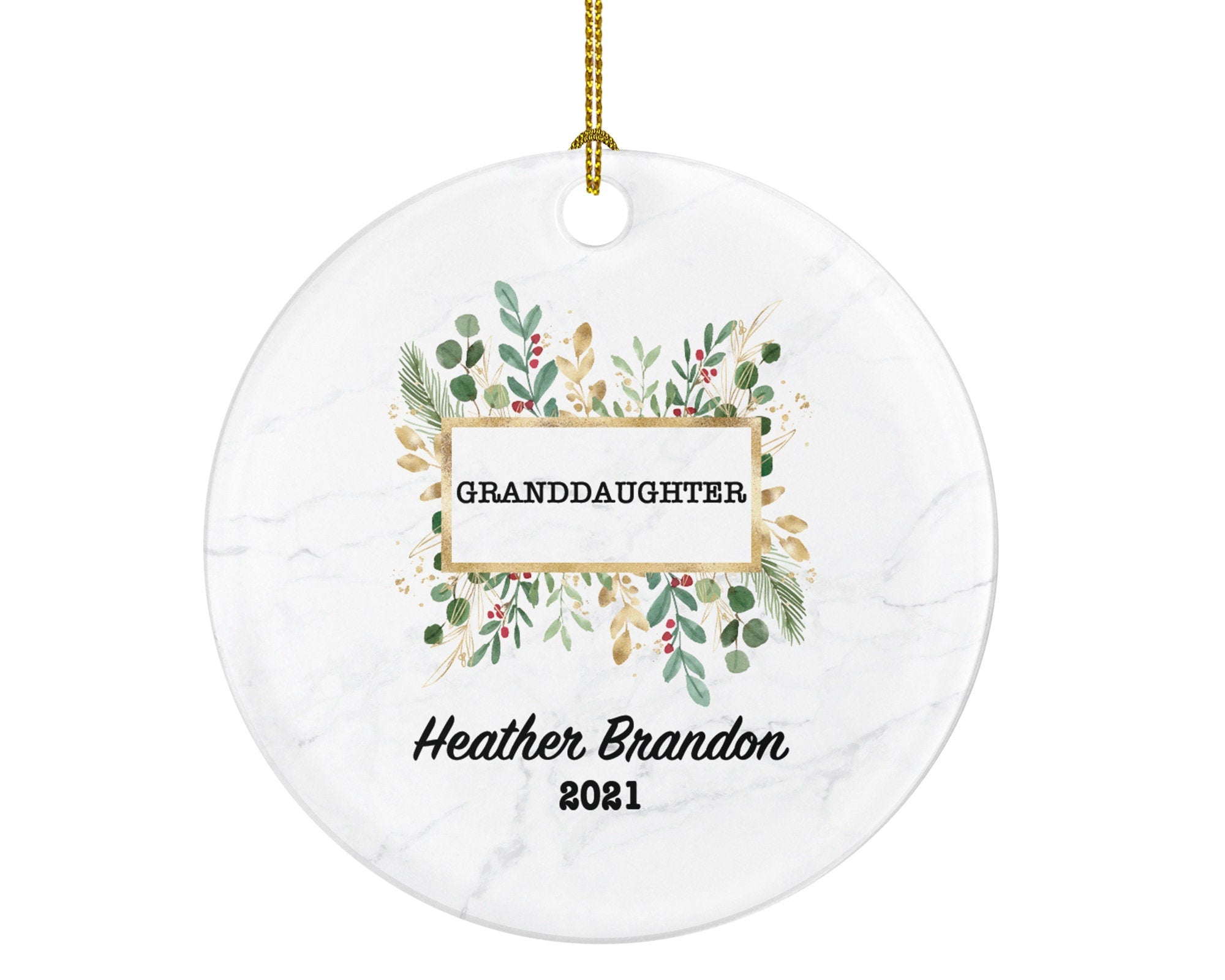 Granddaughter Personalized Christmas Ornament - Custom Grandchild Best Granddaughter Ever Gift