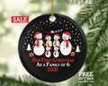 Our First Christmas As A Family Of 6 Christmas Ornament Snowman Six Snowmen Big Large Kids Children Mom Dad New Mommy Daddy Baby Girl Boy