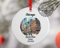 Chicago Ornament, Engagement, Married, Travel, Gift for Engaged Couple, Engagement Gift, Trip, Vacation Souvenir