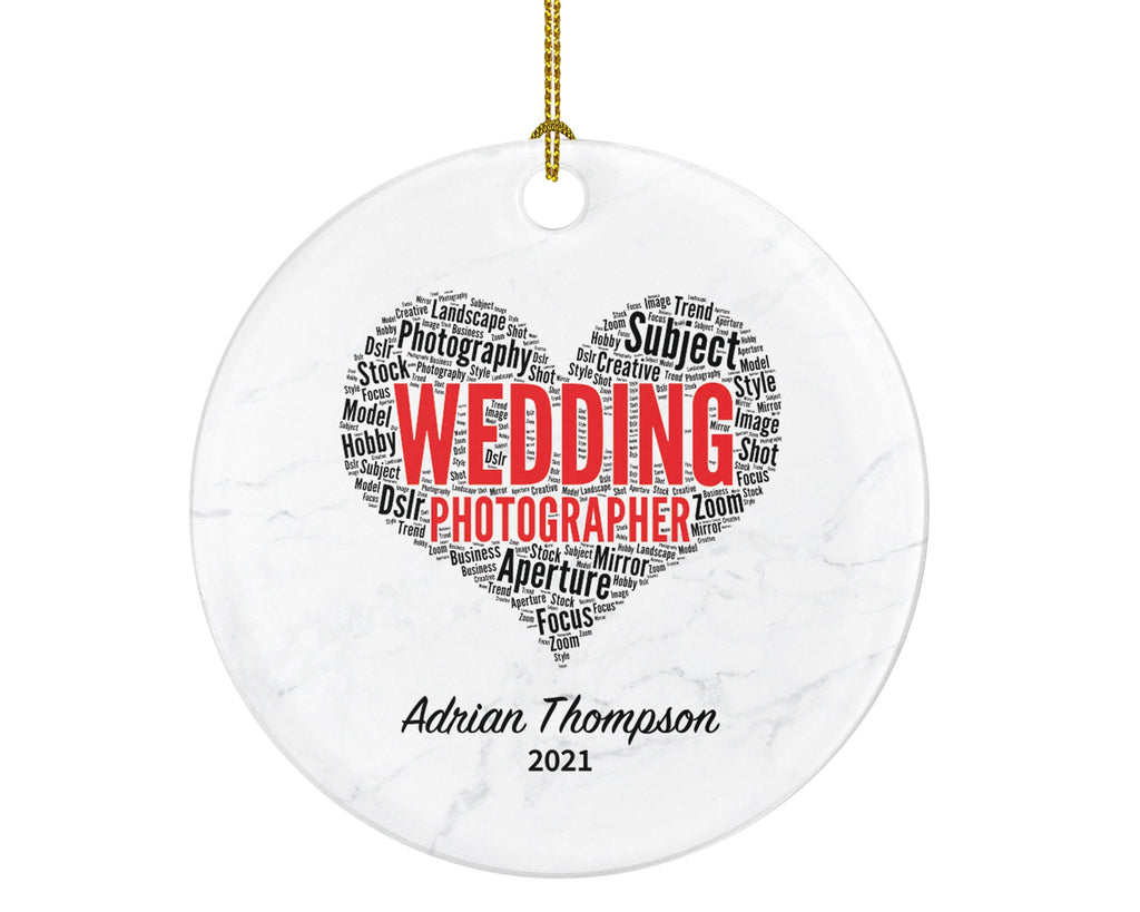 Wedding Photographer Ornament Personalized - Best Marriage Photographer Photography Camera Custom Gift Shoot People