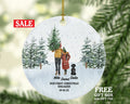 Engaged Couple and Pet Dog Cat Owner Personalized Christmas Ornament First Engagement Announcement Custom Lover Gift Fur Holiday Rescue