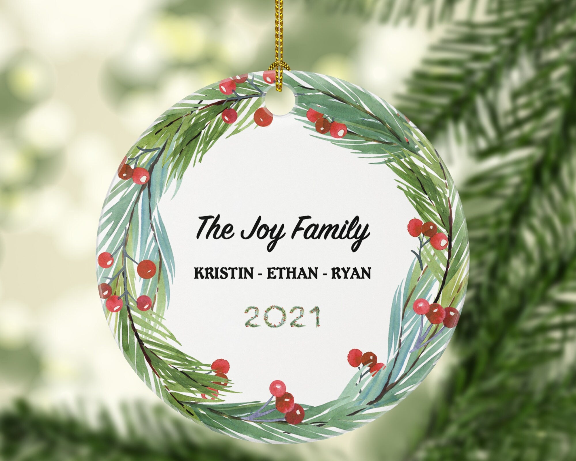 Family of 2 3 4 5 6 Christmas Ornament Personalized - Gift for Family - Custom Name Year Christmas Ornament