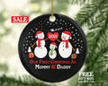 Our First Christmas as Mommy and Daddy Ornament New Baby Girl Boy Parents Mother Father Mom Dad Gift Snowmen Kid Child