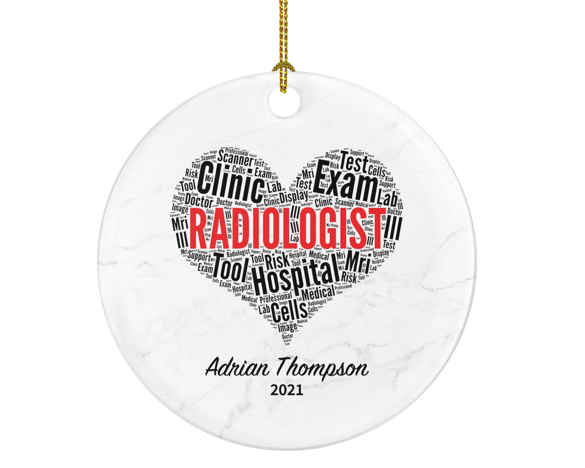 Radiologist Christmas Ornament Personalized - Radiologic X-Ray Scan Health Worker Doctor Physician Gift