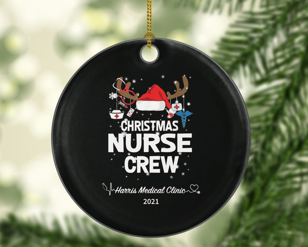Nurse Crew Christmas Ornament Personalized - Gift for a Team Nursing Registered Nurse Health Worker Gift from RN Custom Medical
