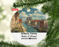 Personalized Orleans France Christmas Ornament, Loire River, Medieval Architecture, Mr & Mrs Wedding, Engagement, or Honeymoon Keepsake for Couples