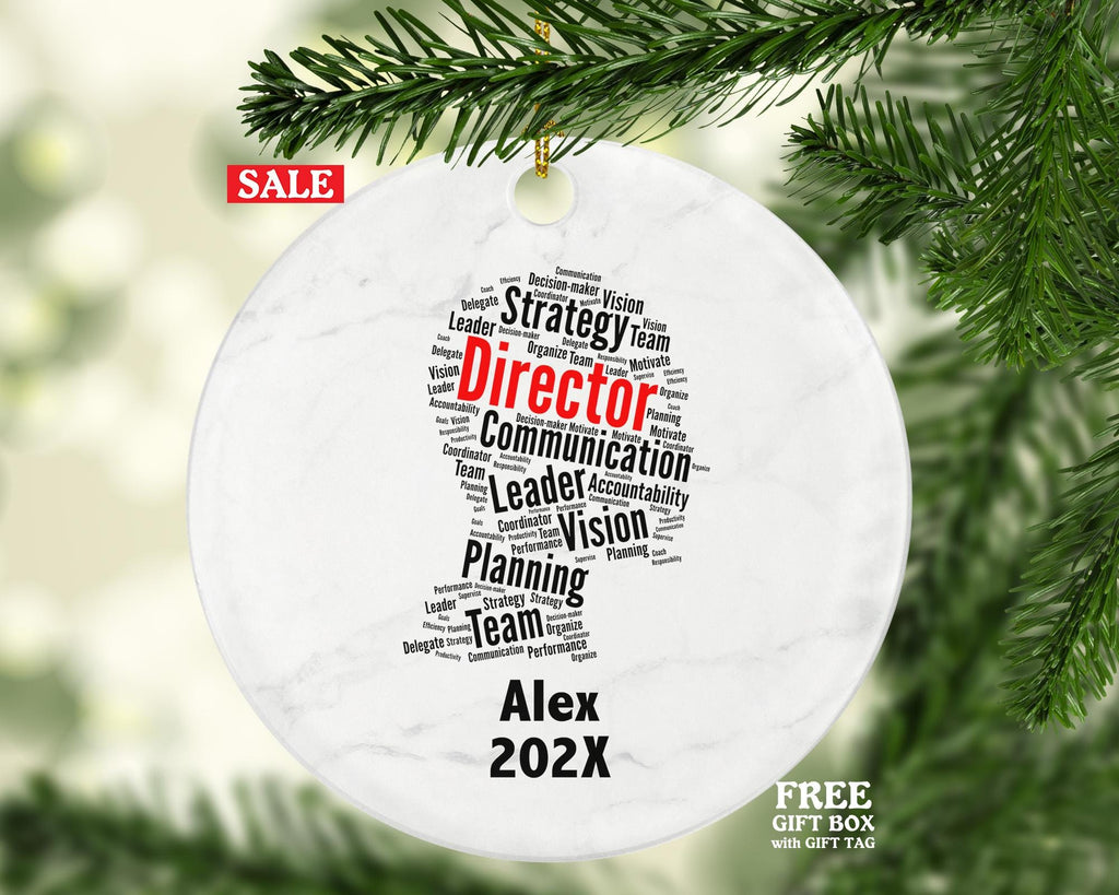 Personalized Director Christmas Ornament – Custom Leadership Gift – Business Executive Ornament – Team Leader Holiday Keepsake