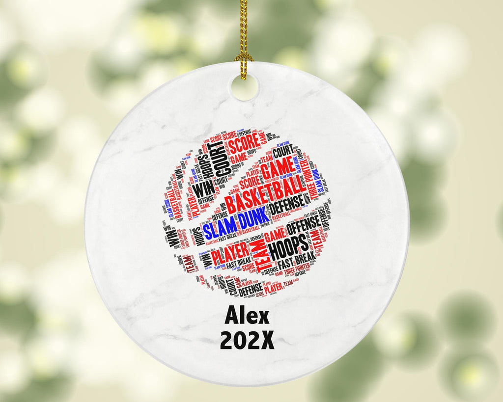 Personalized Basketball Christmas Ornament – Custom Sports Gift – Slam Dunk Ornament – Basketball Player Holiday Keepsake