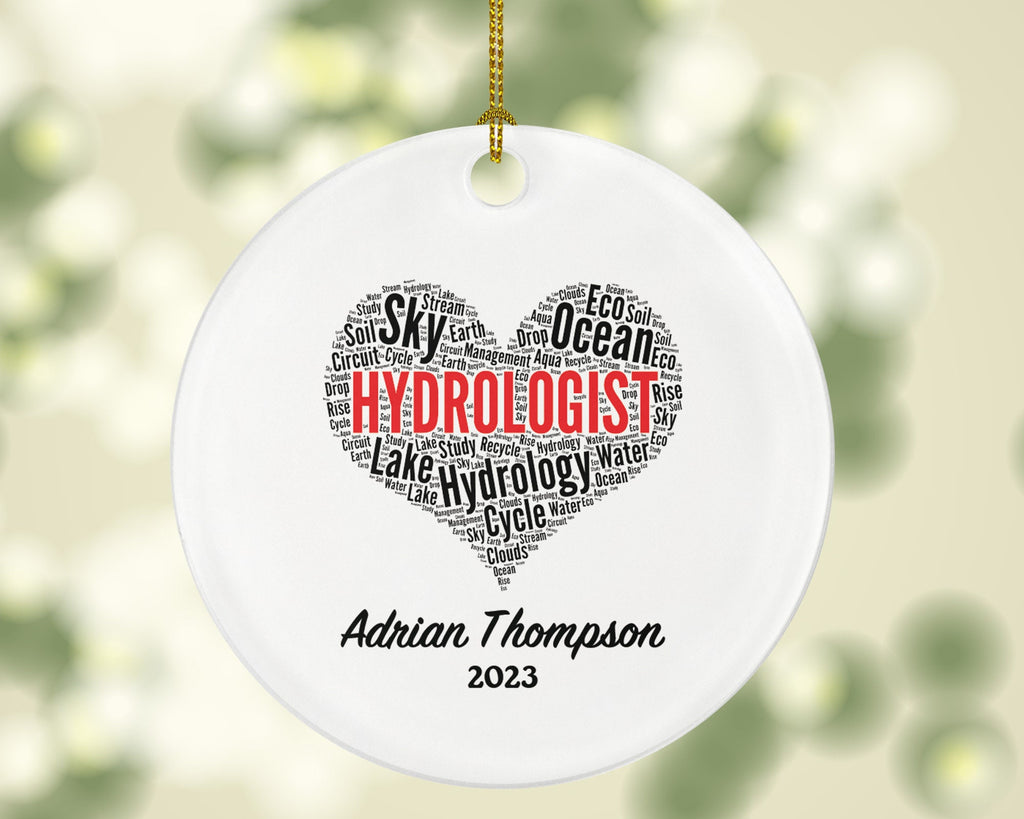 Hydrologist Christmas Ornament Personalized - Hydrology Researcher Gift with Custom Name