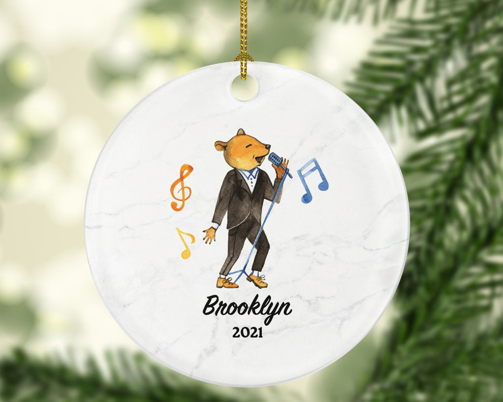 Singer Christmas Ornament Personalized - Musician Musical Gift for Singer - Custom Name Year