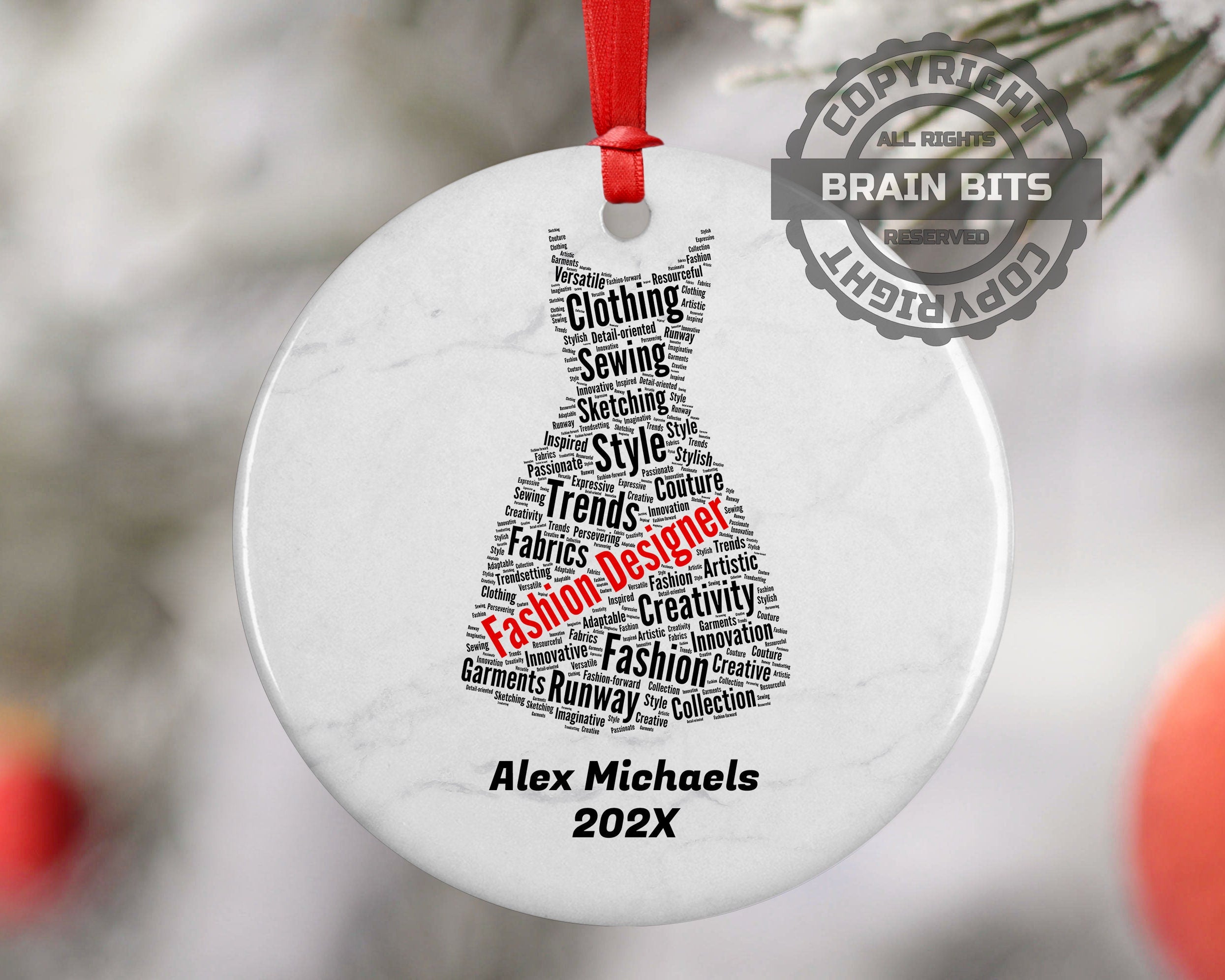 Fashion Designer Personalized Christmas Ornament