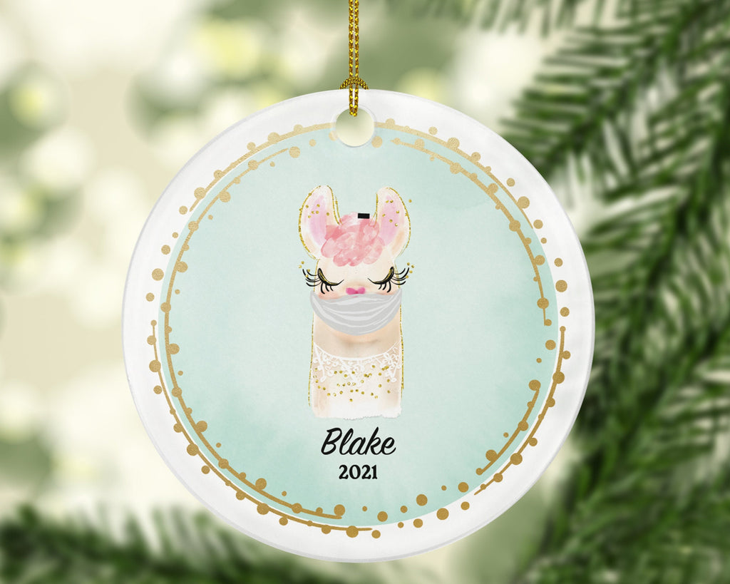 Kid with mask Christmas Ornament Personalized, Custom Child Children Baby Covid Quarantine Survivor Bear Pandemic