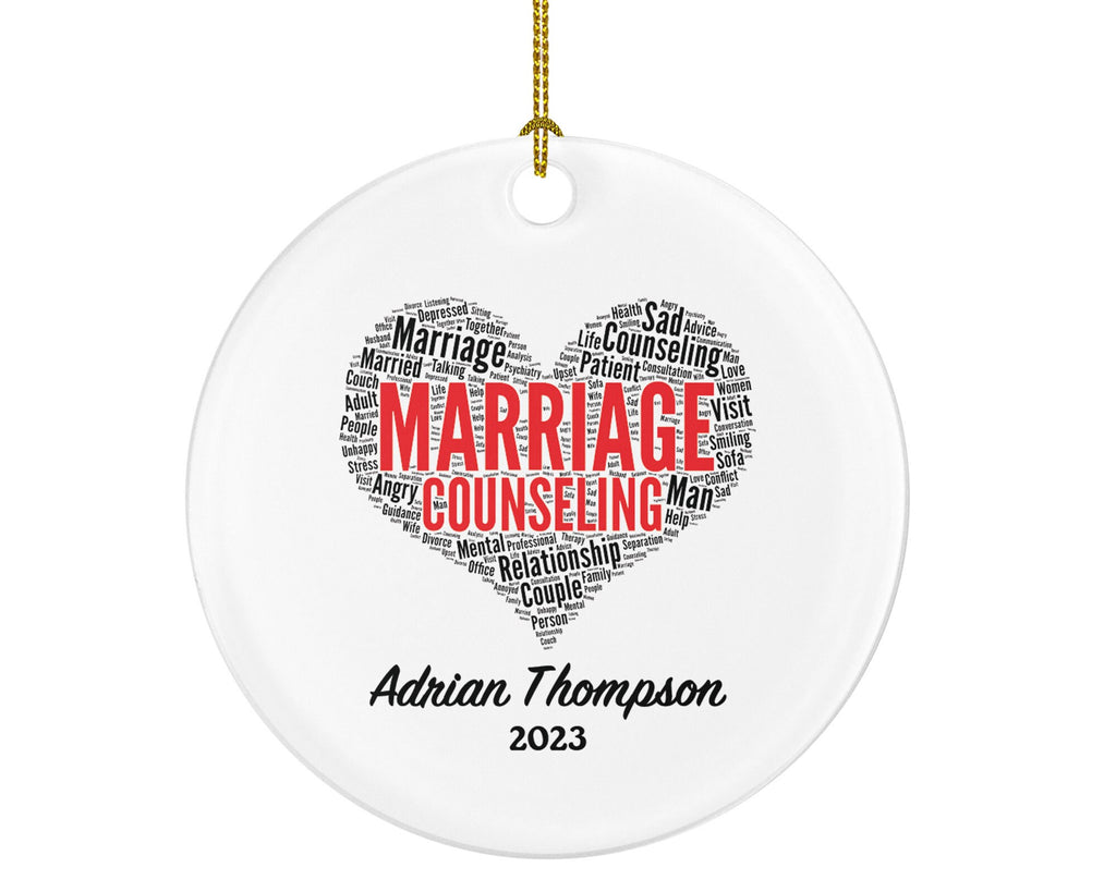 Personalized Marriage Counseling Christmas Ornament - Family Couple Relationship Therapist Mental Health Science Gift