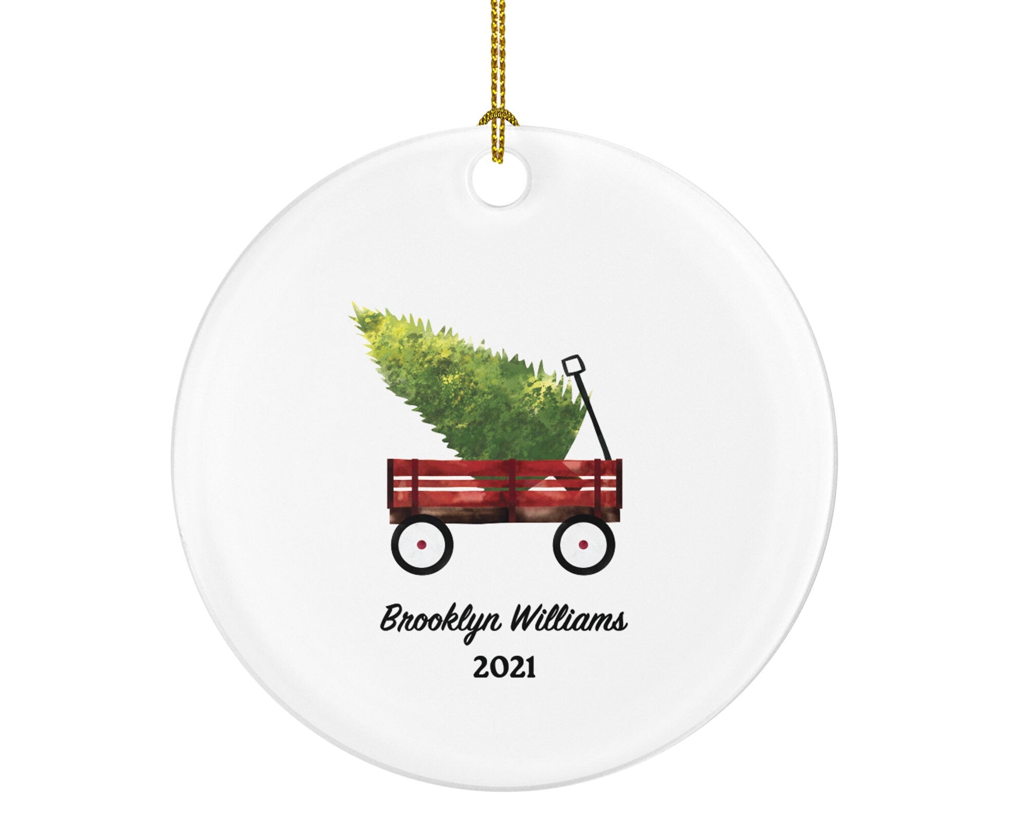 Wagon Christmas Ornament Personalized - Gift For KidsToddler