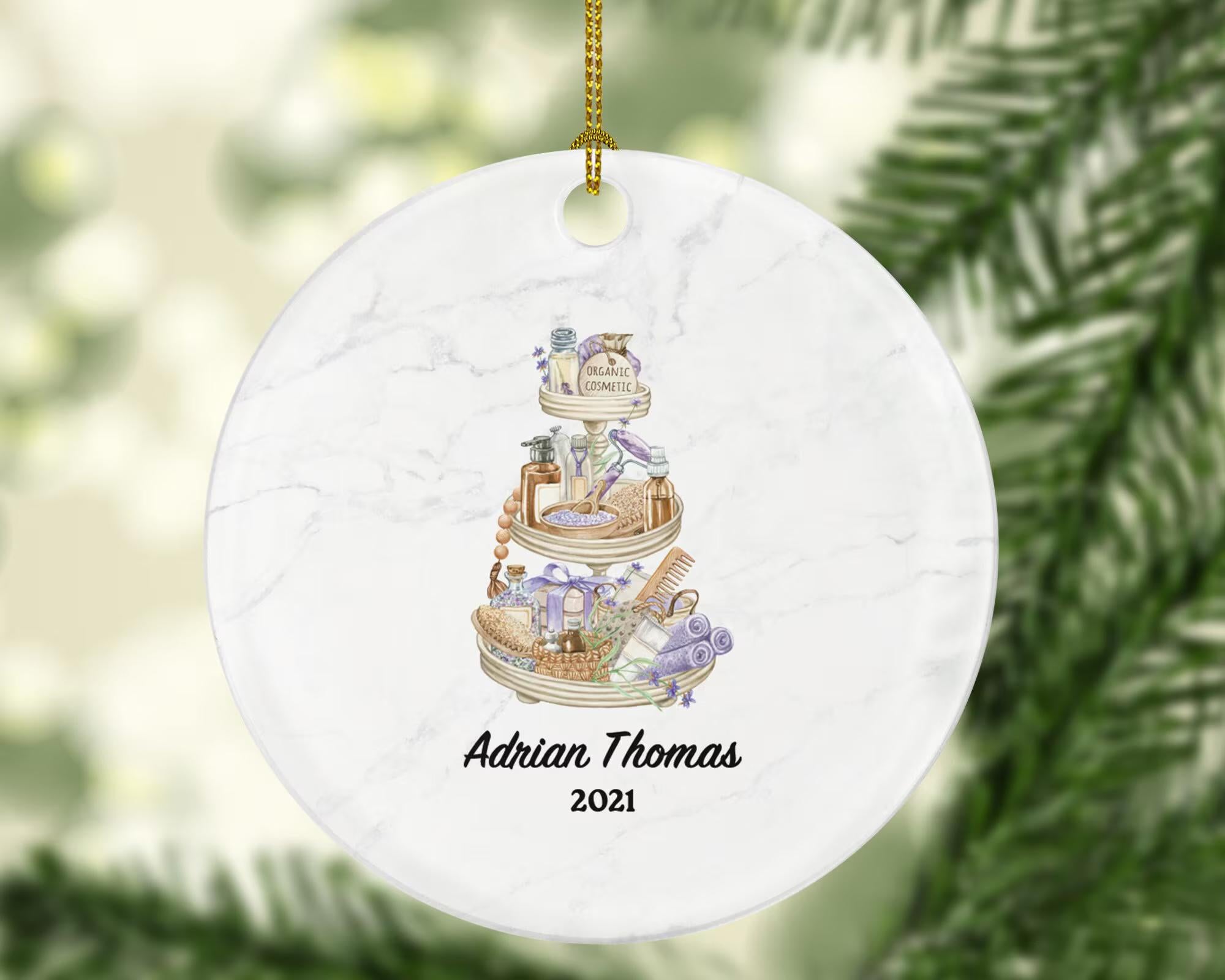 Spa Treatment Christmas Ornament Personalized - Spa Self Skin Care Lover Beauty Salon Owner Worker Massage Therapist Gift - Spa Party Relax
