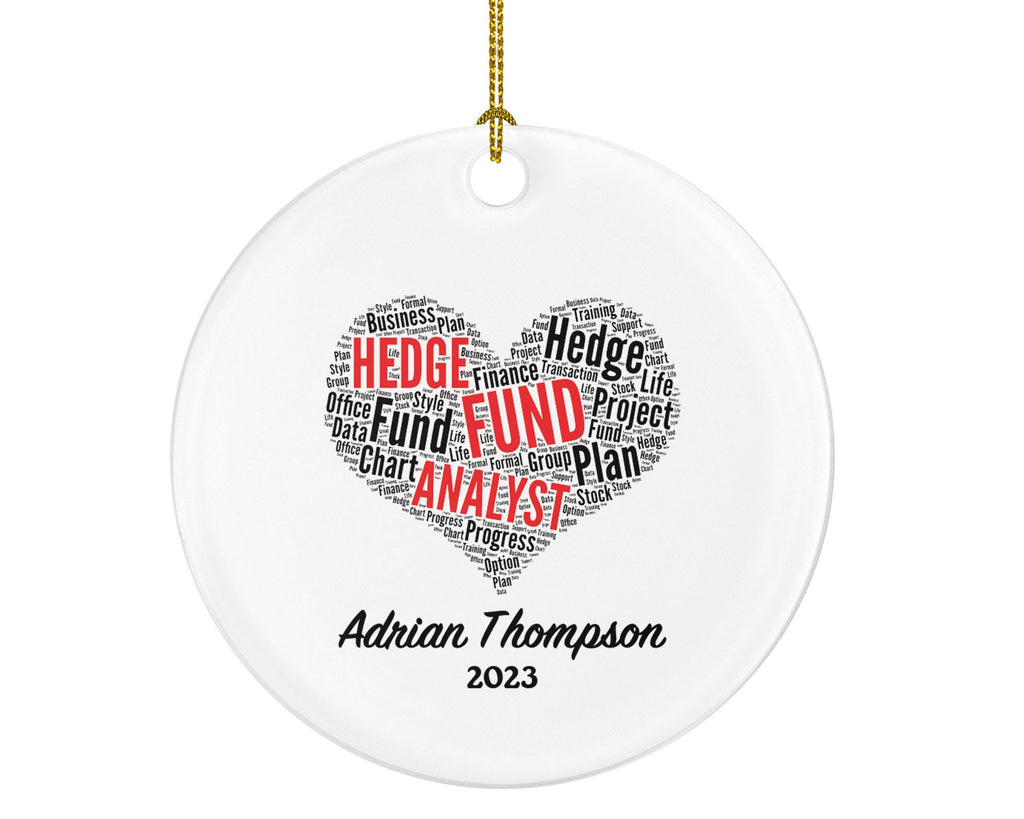 Hedge Fund Analyst Christmas Ornament Personalized - Economy Specialist Finance Worker Christmas Gift Custom Name