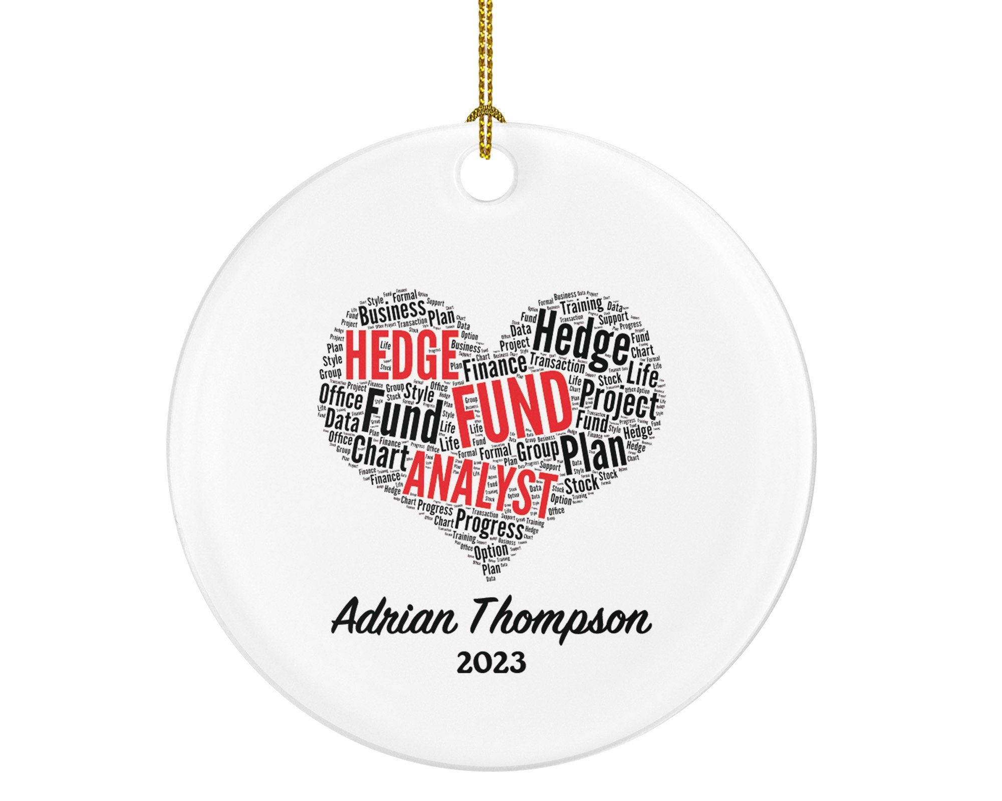 Hedge Fund Analyst Christmas Ornament Personalized - Economy Specialist Finance Worker Christmas Gift Custom Name