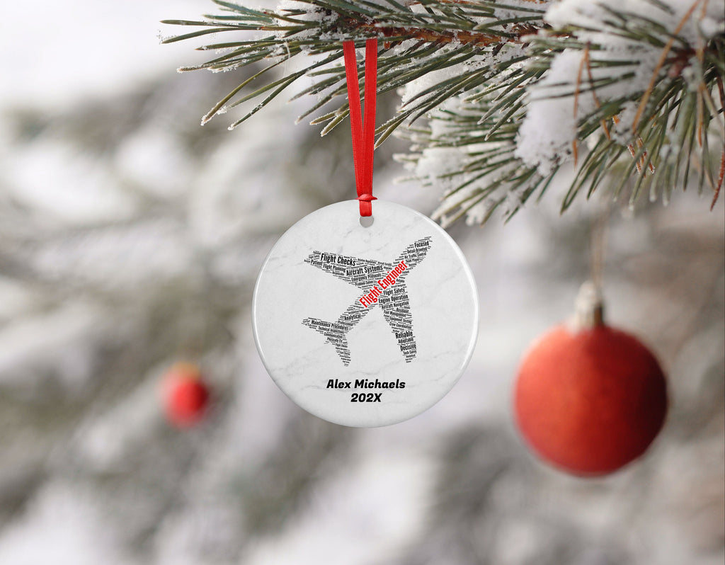 Flight Engineer Personalized Christmas Ornament