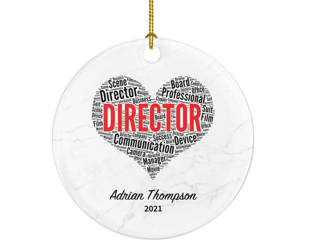Director Christmas Ornament Personalized - Film Movie Cinema Direction Best Ever Gift - Custom Name Year