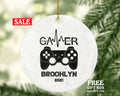 Video Game Player Heart Beat Gamer Christmas Ornament Personalized - Playing Game Controller Addict