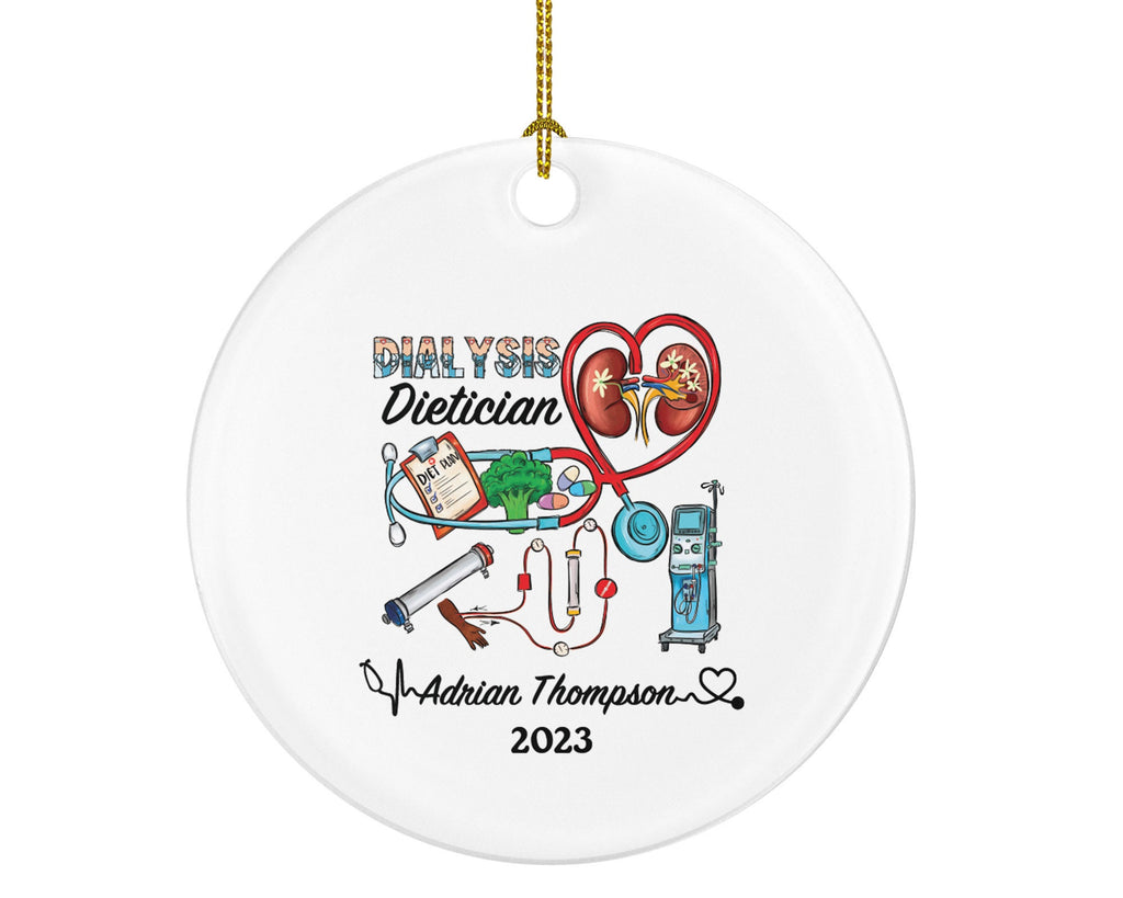 Dialysis Dietitian Christmas Ornament Personalized Gift -  Urinary System Patient Nutritionist Custom Name Year