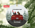 Dog and Female in Convertible Car Personalized Christmas Ornament New Driver Custom Pet Lover Owner Women Gift Fur Holiday Rescue